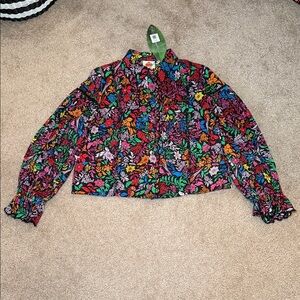 Farm Rio Tropical Garden Blouse NWT